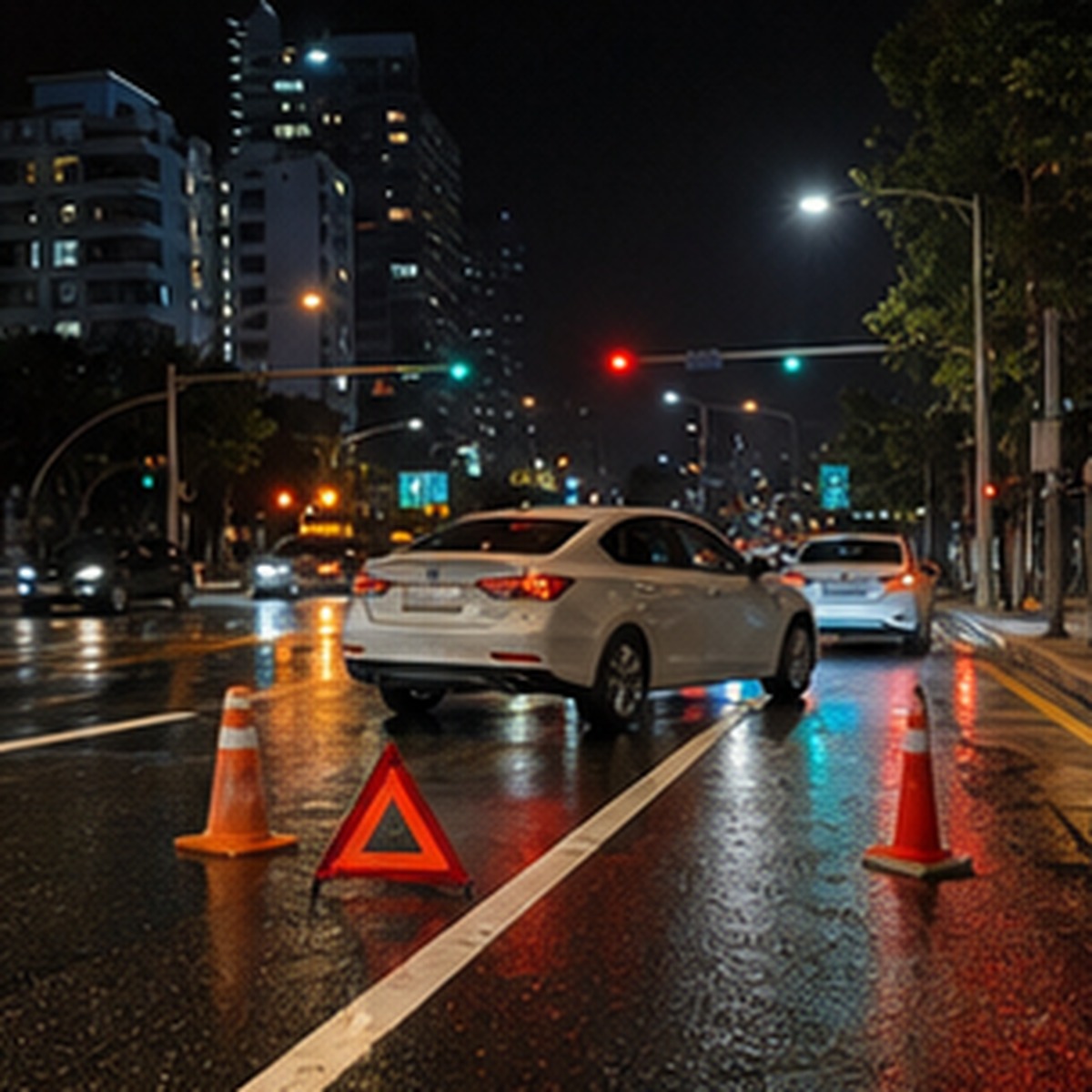 Korean traffic accident road crosswalk and street photo 002