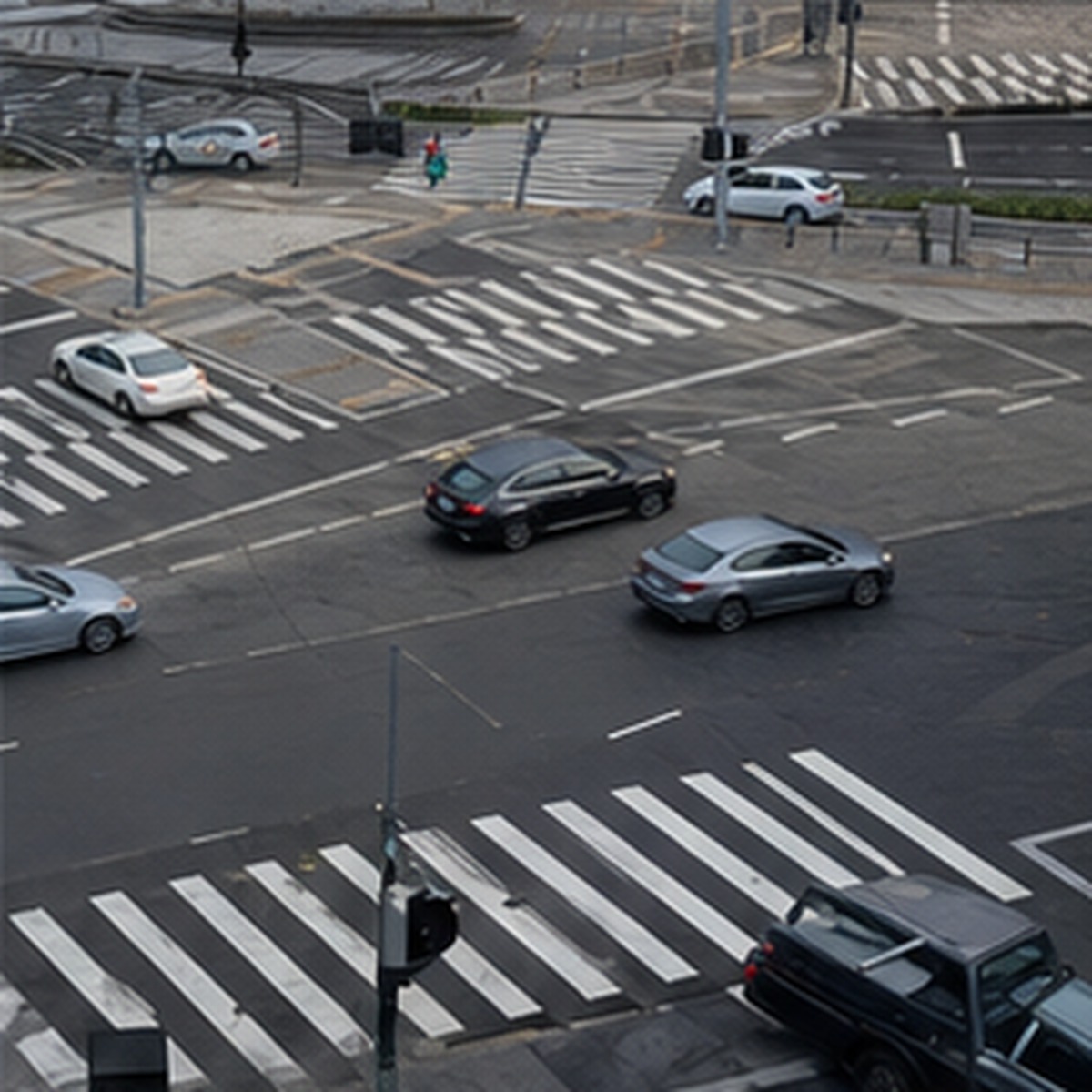 Korean traffic accident road crosswalk and street photo 004