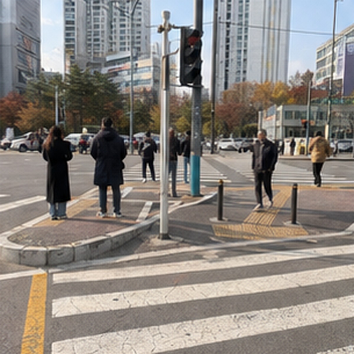 Korean traffic accident road crosswalk and street photo 022
