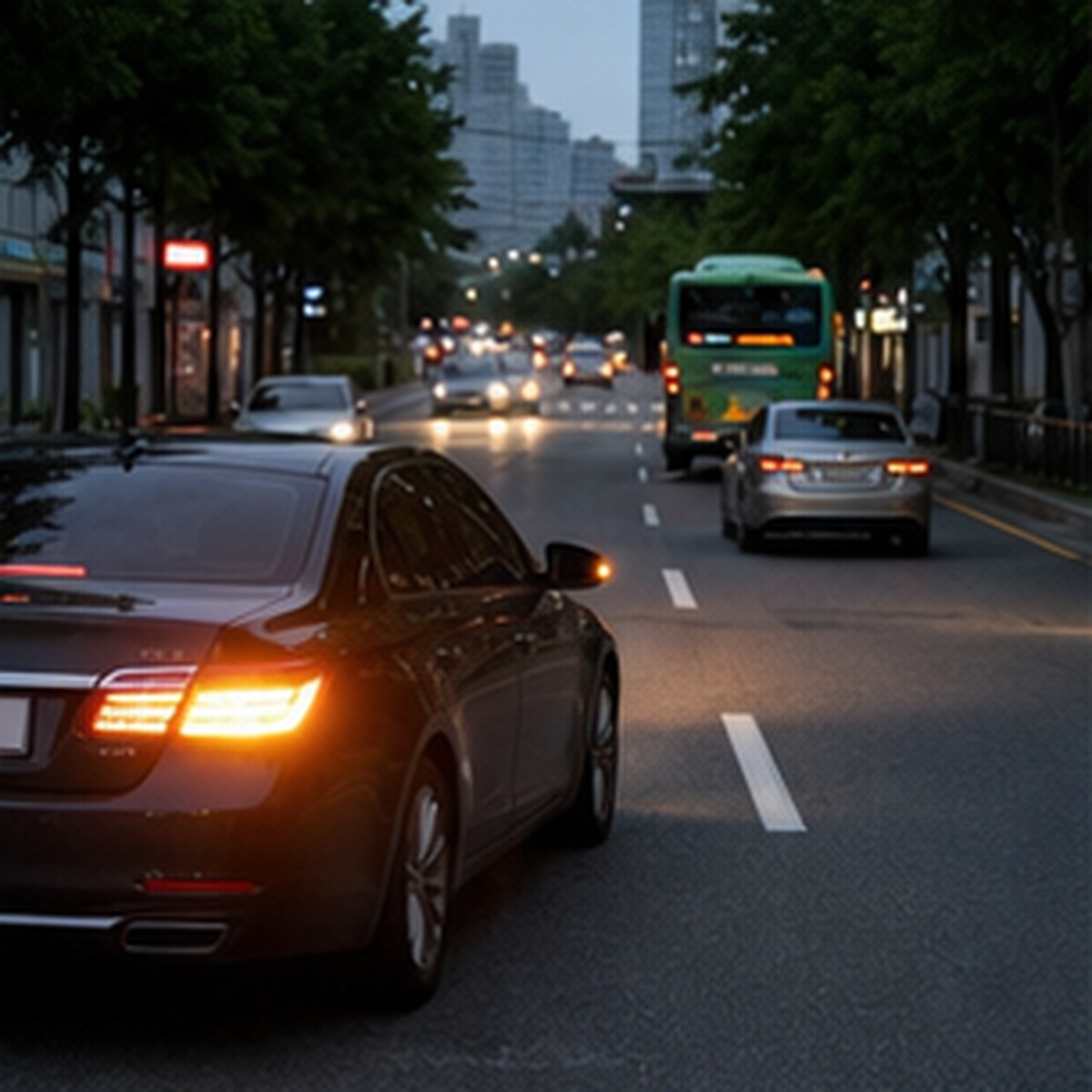 Korean traffic accident road crosswalk and street photo 033